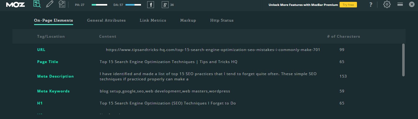 Top 15 Search Engine Optimization Techniques Tips and Tricks HQ mozbar