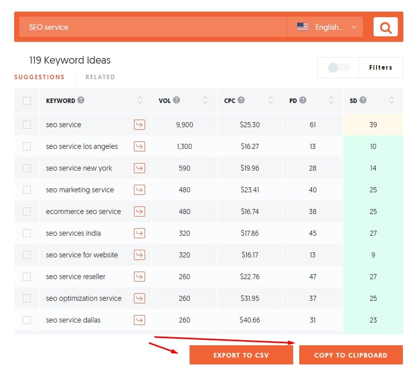 Ubersuggest Keyword Research 3