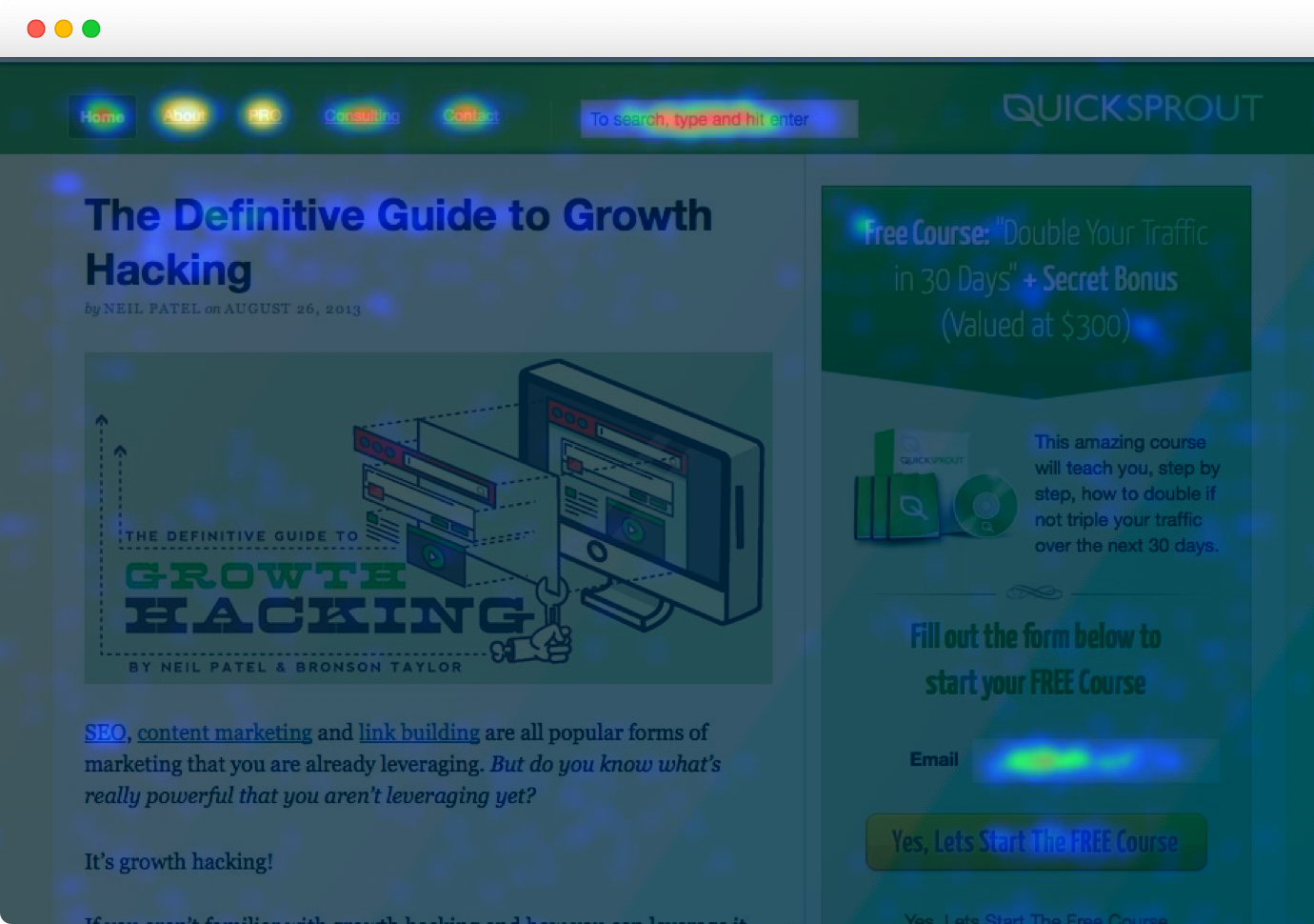 Free Web Analytics Tools Crazy Egg Heatmap