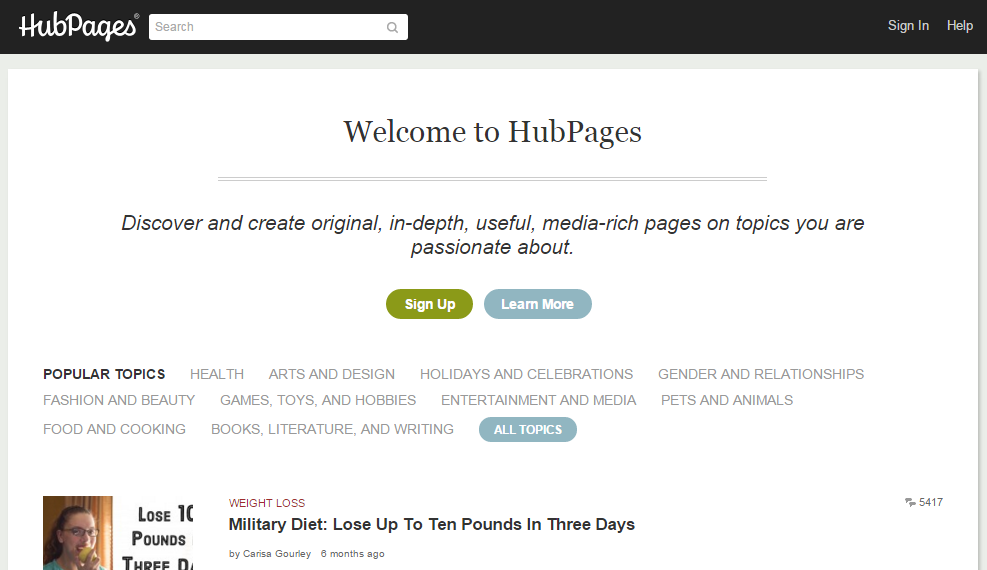 Hub Pages